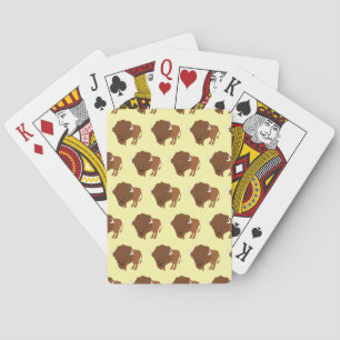 Bison Design Any Colour Background Playing Cards