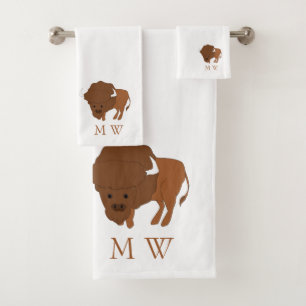 Bison Design Monogrammed Bath Towel Set