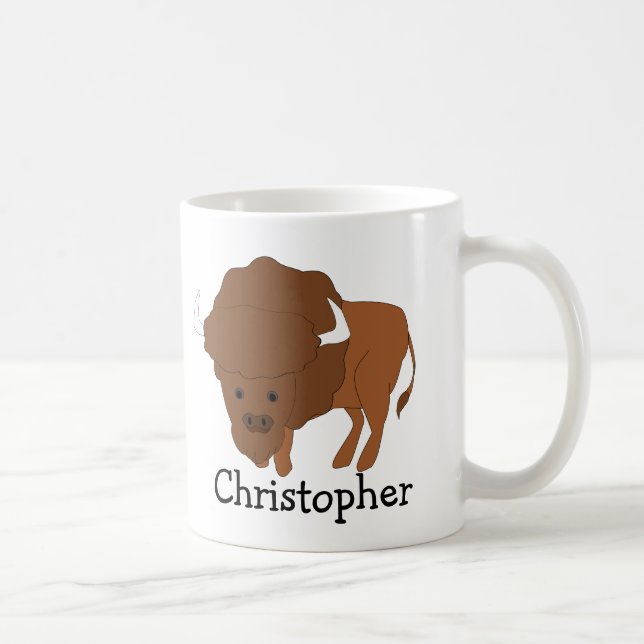 Bison Design Personalised Coffee Mug (Right)