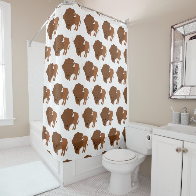 Bison Design Shower Curtain (In Situ)
