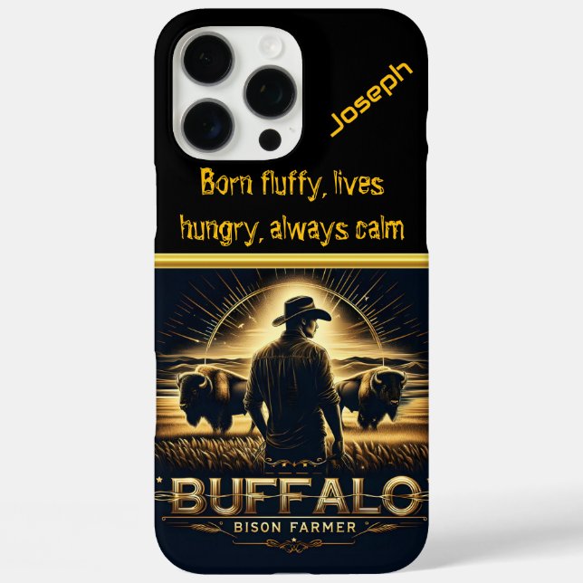 Bison Farmer at Sunset Case-Mate iPhone Case (Back)