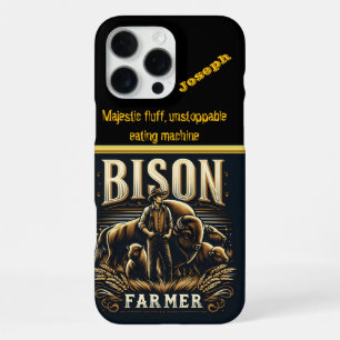 Bison Farmer Tending to His Herd at Sunset iPhone 16 Pro Max Case