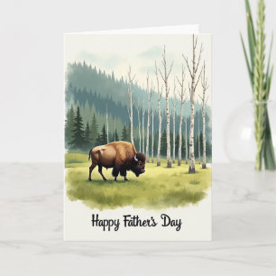 Bison Fathers Day Meadow Card