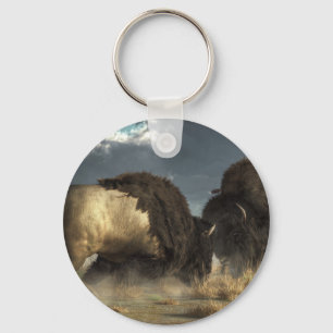 Bison Fight Key Ring