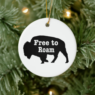 Bison Free To Roam Ceramic Ornament