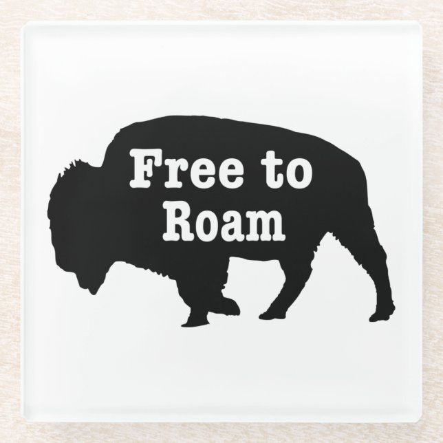 Bison Free To Roam Glass Coaster (Front)