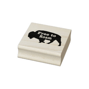 Bison Free To Roam Rubber Stamp