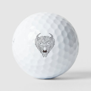Bison Head Doodle Golf Balls