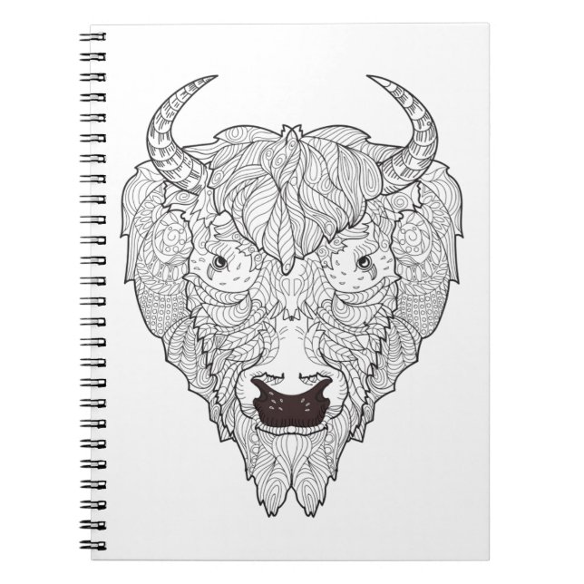 Bison Head Doodle Notebook (Front)