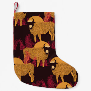Bison High Grass: Field Pattern. Small Christmas Stocking