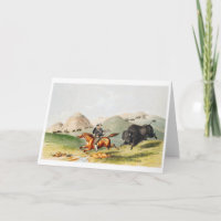 Bison hunting scene, 1845