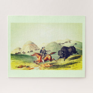 Bison hunting scene jigsaw puzzle