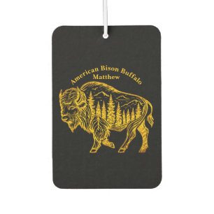 Bison in a Forest Illustration Car Air Freshener