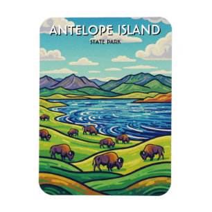 Bison in Antelope Island State Park Utah Magnet