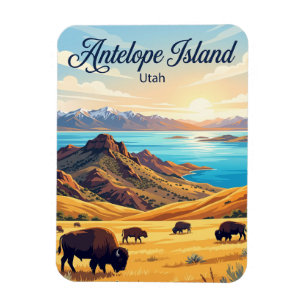 Bison in Antelope Island State Park Utah Magnet