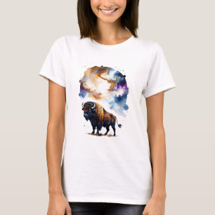 Bison in Cosmic Plains T-Shirt
