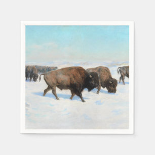 Bison in the Snow (by Rosa Bonheur) Napkin