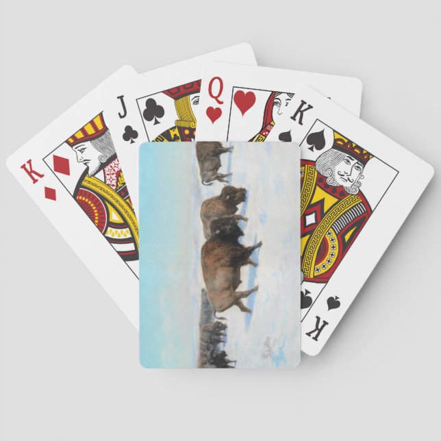 Bison in the Snow (by Rosa Bonheur) Playing Cards (Back)