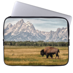 Bison in the Tetons Laptop Sleeve
