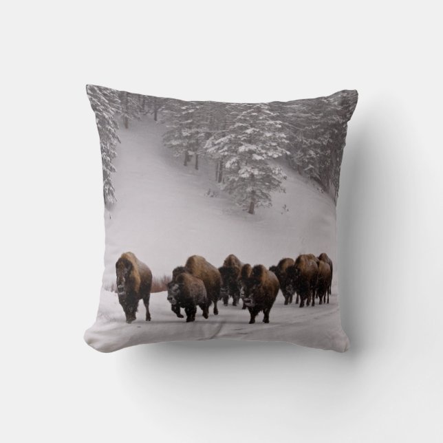 Bison in Winter Cushion (Front)