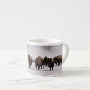 Bison in Winter Espresso Cup