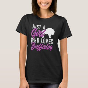 Bison Kids Just A Girl Who Loves Buffalos T-Shirt