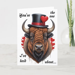 Bison Love with a Wild Sense of Humour Holiday Card
