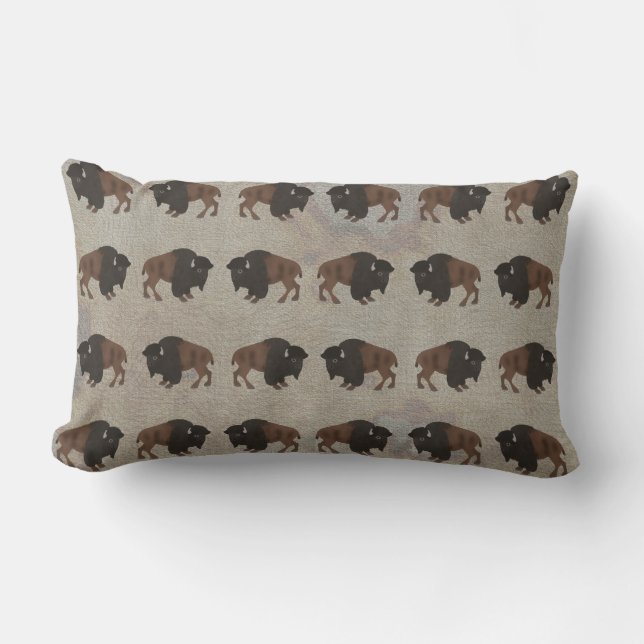 Bison Lumbar Throw PIllow (Front)