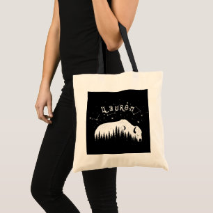 Bison Moon Wood Stars Galaxy Grey Trekking Travel Tote Bag