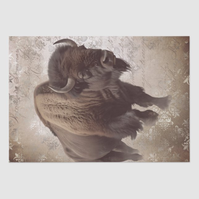 Bison Native American Buffalo Tissue Paper (Front)