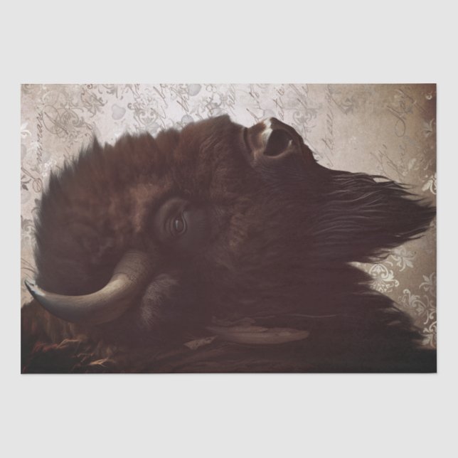 Bison Native American Buffalo Tissue Paper (Front)