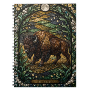 Bison Open Prairie Illumina Stained Glass Notebook