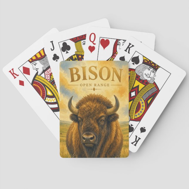 Bison Open Range Wildlife Playing Cards (Back)