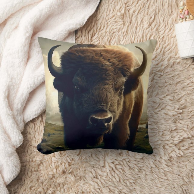Bison Painting Cushion (Blanket)