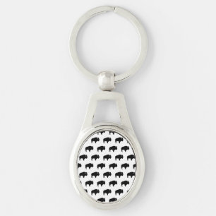 bison pattern key ring