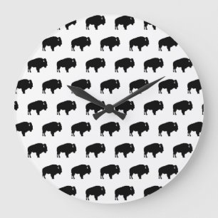 bison pattern large clock