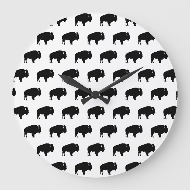 bison pattern large clock (Front)