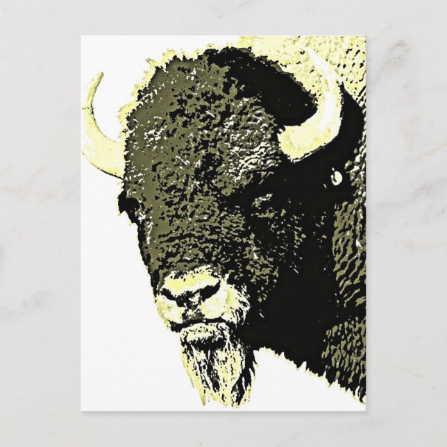 Bison Pop Art Postcard (Front)