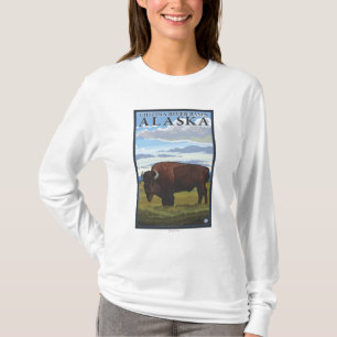 Bison Scene - Chitina River Basin, Alaska T-Shirt