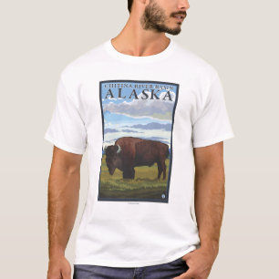 Bison Scene - Chitina River Basin, Alaska T-Shirt