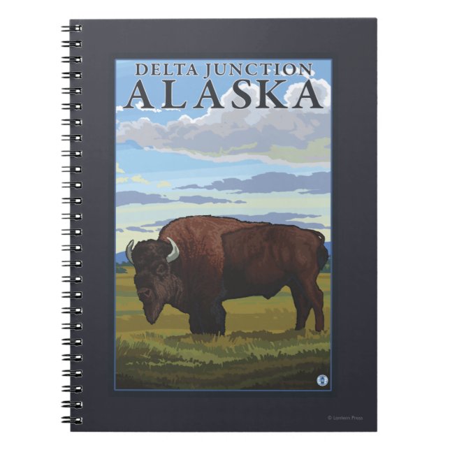 Bison Scene - Delta Junction, Alaska Notebook (Front)