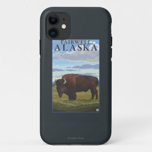 Bison Scene - Fairwell, Alaska iPhone 11 Case