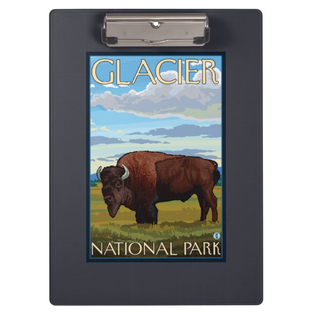 Bison Scene - Glacier National Park, MT Clipboard (Front)