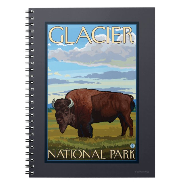 Bison Scene - Glacier National Park, MT Notebook (Front)