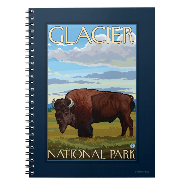 Bison Scene - Glacier National Park, MT Notebook (Front)