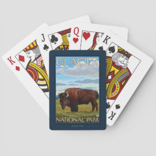 Bison Scene - Glacier National Park, MT Playing Cards