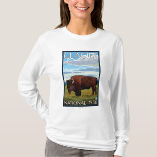 Bison Scene - Glacier National Park, MT T-Shirt