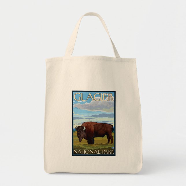 Bison Scene - Glacier National Park, MT Tote Bag (Front)