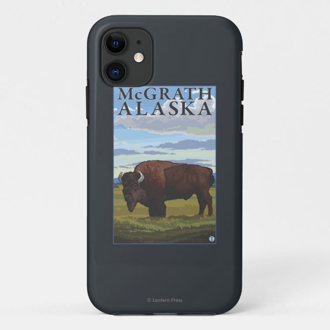 Bison Scene - McGrath, Alaska Case-Mate iPhone Case (Back)