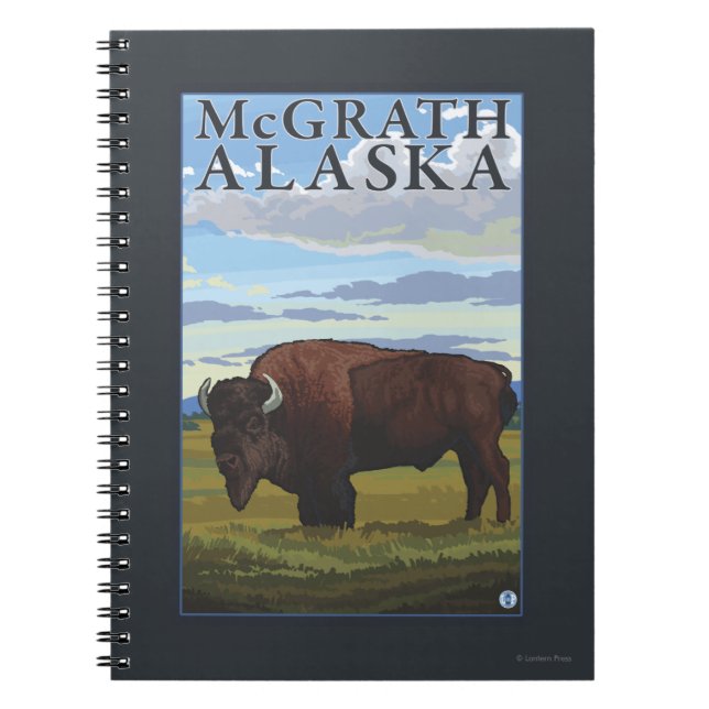 Bison Scene - McGrath, Alaska Notebook (Front)